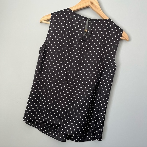 Jones New York Collection Petite Pleated Black & White Sleeveless Blouse Size 6P - Picture 14 of 14